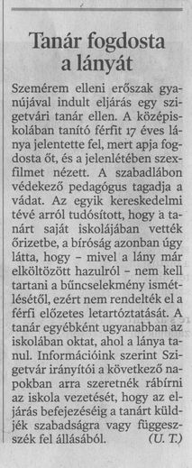 Tanár fogdosta a lányát