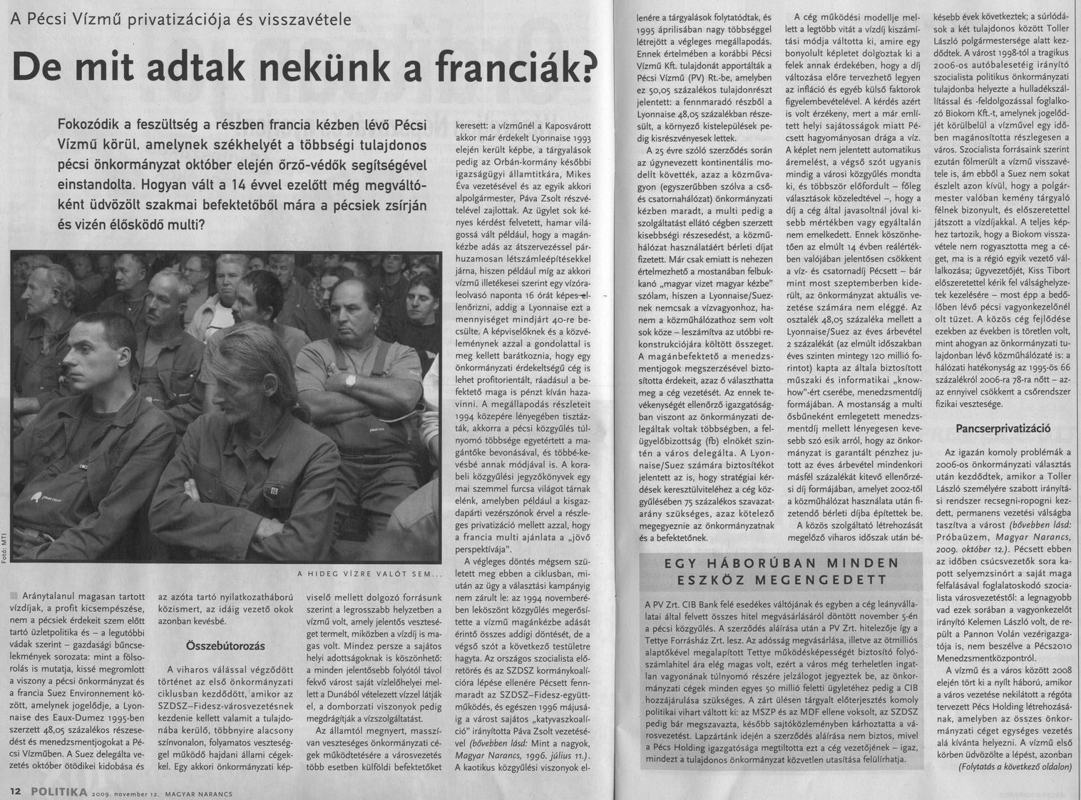 De mit adtak nekünk a franciák? : A Pécsi vízmű privatizációja és visszavétele