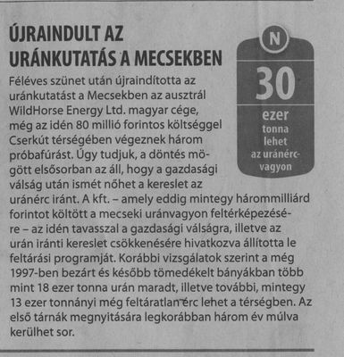 Újraindult az uránkutatás a Mecsekben