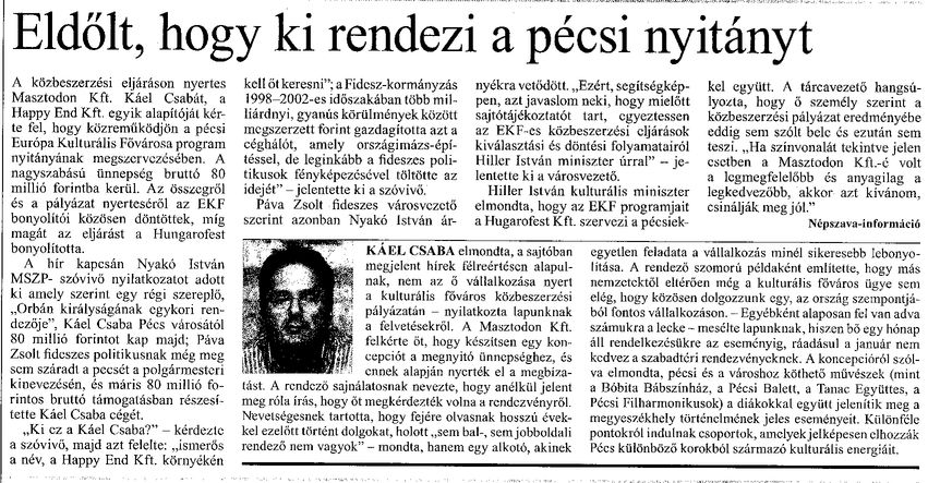 Eldőlt, hogy ki rendezi a pécsi nyitányt