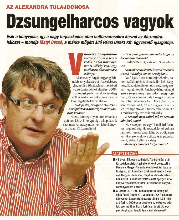 Dzsungelharcos vagyok Az Alexandra tulajdonosa