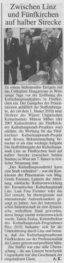 Zwischen Linz und Fünfkirchen auf halber Strecke