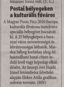 Postai bélyegeken a kulturális főváros