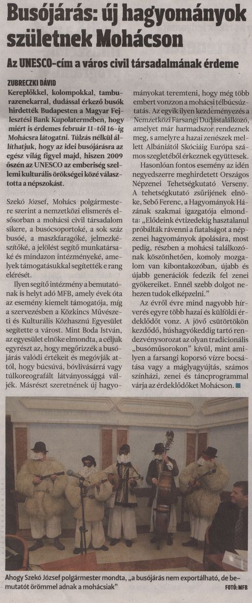 Busójárás: új hagyományok születnek Mohácson