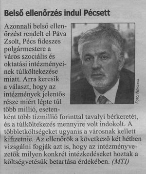 Belső ellenőrzés indul Pécsett