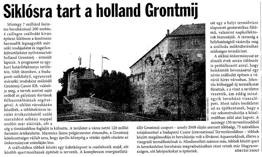 Siklósra tart a holland Grontmij