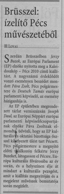 Brüsszel: ízelítő Pécs művészetéből