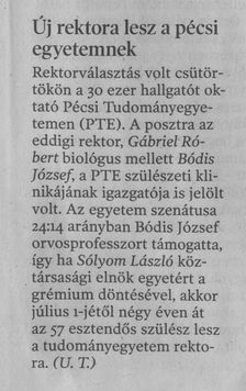 Új rektora lesz a pécsi egyetemnek
