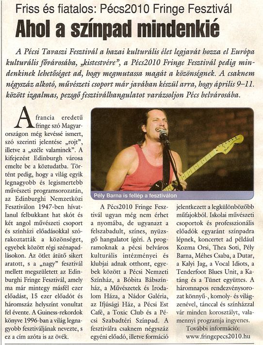 Friss és fiatalos: Pécs 2010 Fringe fesztivál