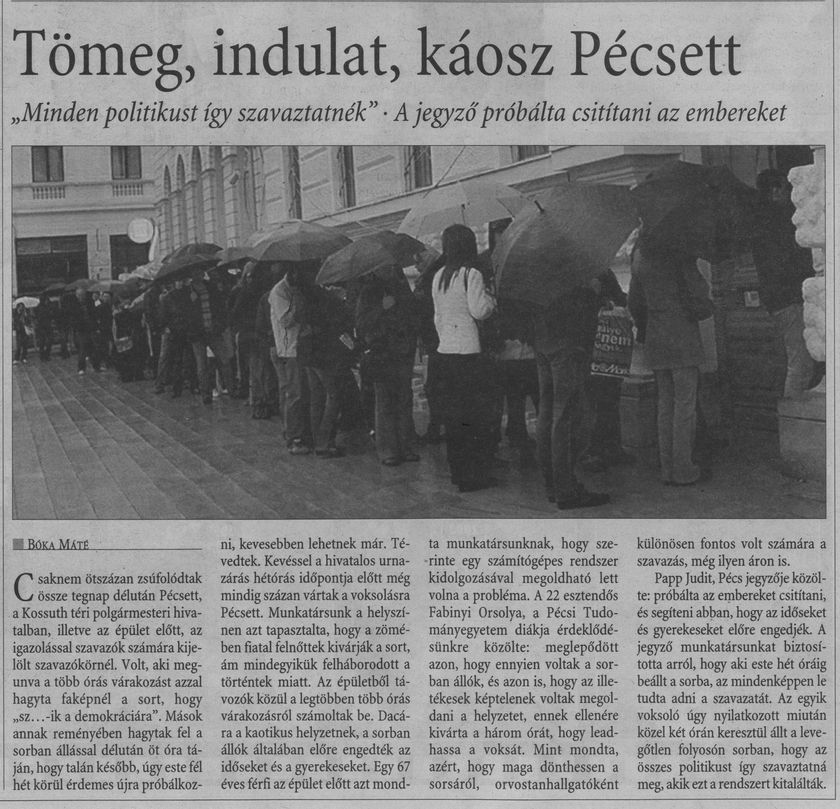 Tömeg, indulat, káosz Pécsett : "Minden politikust így szavaztatnék" : A jegyző próbálta csitítani az embereket
