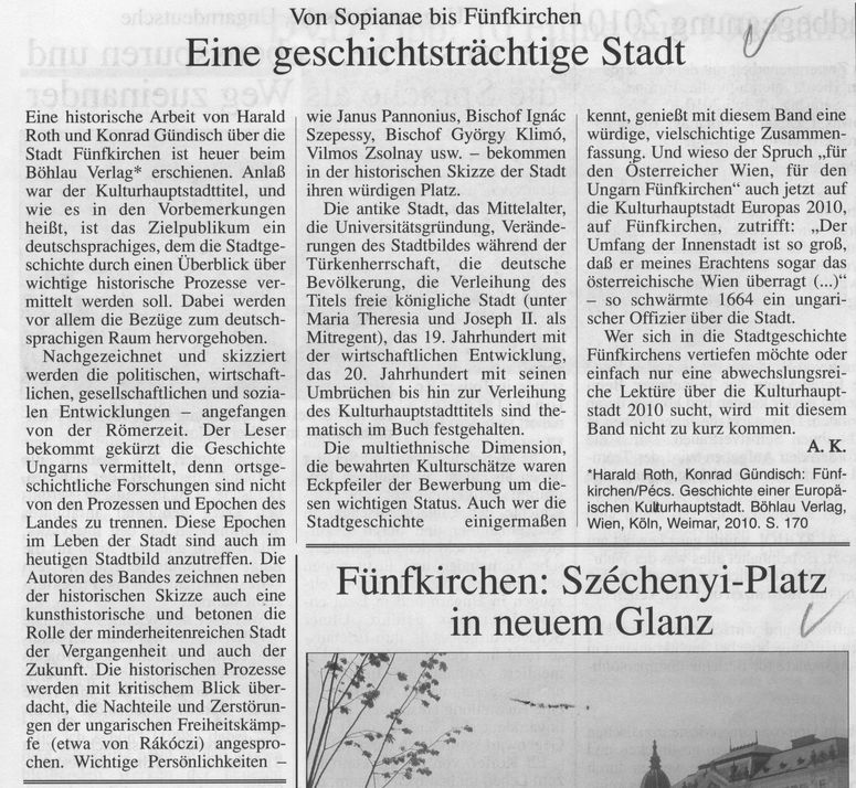 Eine geschichtsträchtige Stadt : Von Sopianae bis Fünfkirchen
