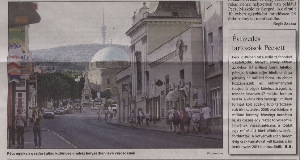Évtizedes tartozások Pécsett
