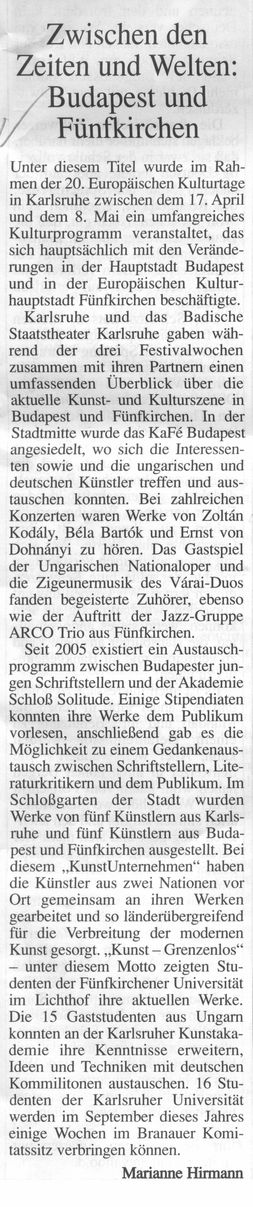 Zwischen den Zeiten und Welten: Budapest und Fünfkirchen