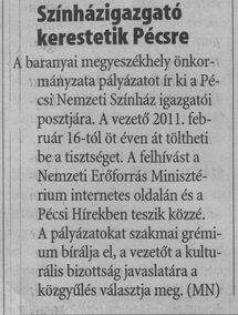 /Színházigazgató kerestetik Pécsre