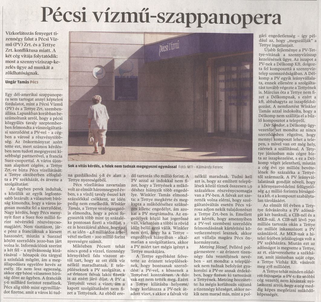 Pécsi vízmű-szappanopera