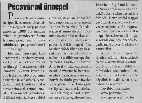 Pécsvárad ünnepel
