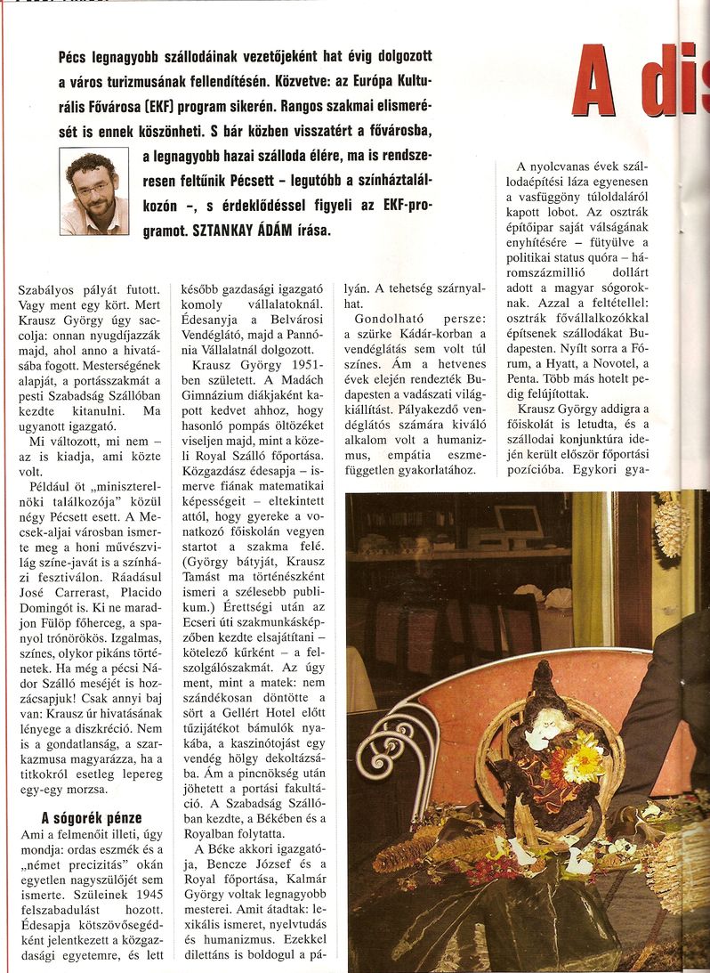 A diszkrét szállodás Krausz György nyílt titkai