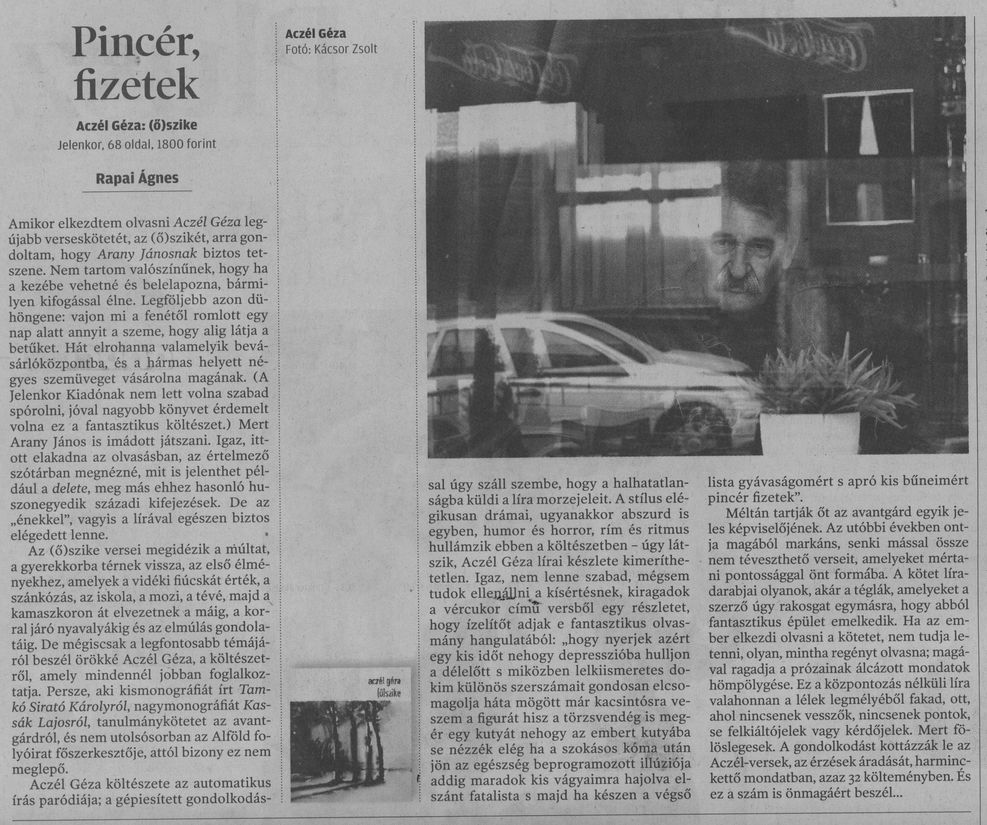 Pincér, fizetek