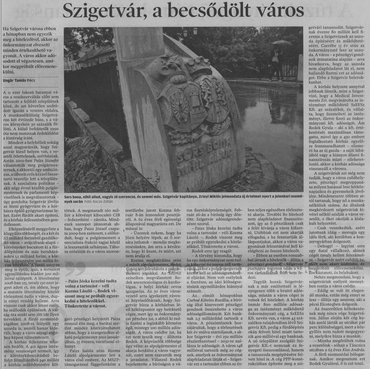 Szigetvár, a becsődölt város