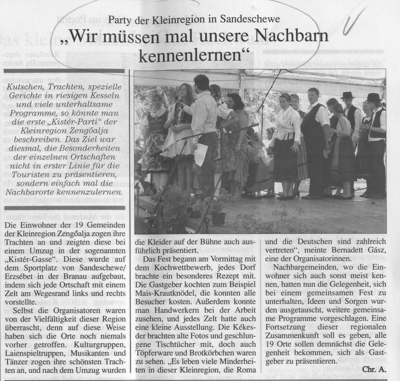 "Wir müssen mal unsere Nachbarn kennenlernen" Party der Kleinregion in Sandeschewe