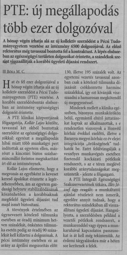 PTE: új megállapodás több ezer dolgozóval