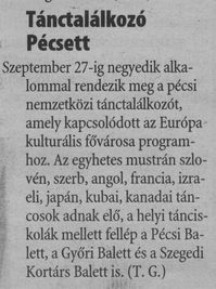 Tánctalálkozó Pécsett