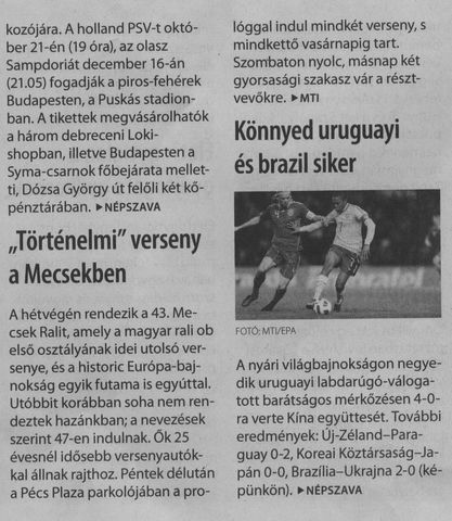 "Történelmi" verseny a Mecsekben