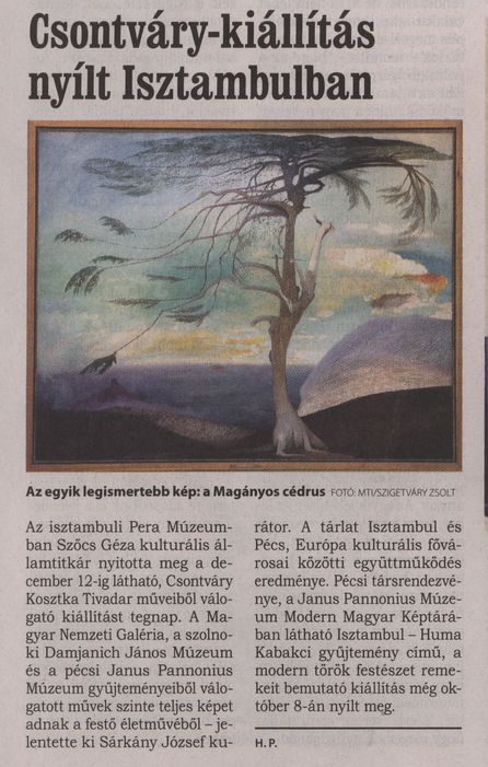 Csontváry-kiállítás nyílt Isztambulban