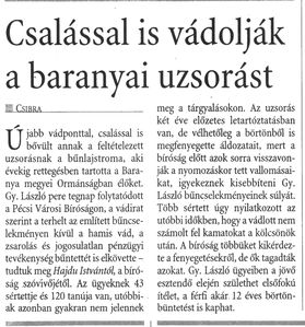 Csalással is vádolják a baranyai uzsorást