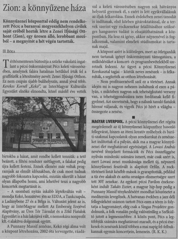 Zion: a konnyűzene háza