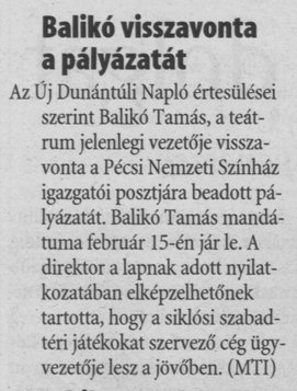 Balikó visszavonta a pályázatát