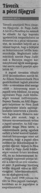 Távozik a pécsi főjegyző