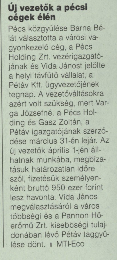 Új vezetők a pécsi cégek élén