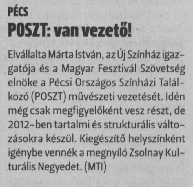 POSZT: van vezető!
