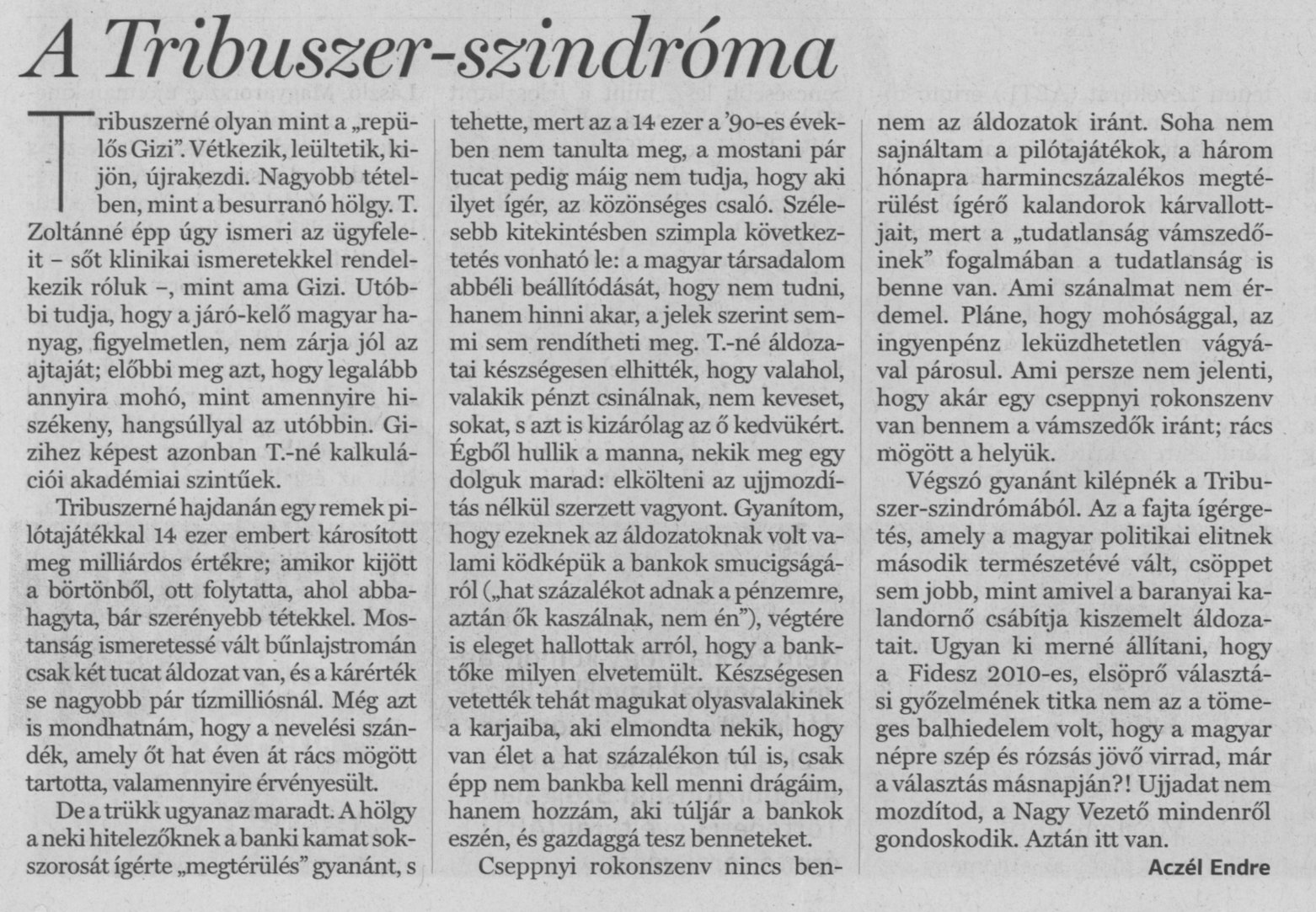 A Tribuszer-szindróma