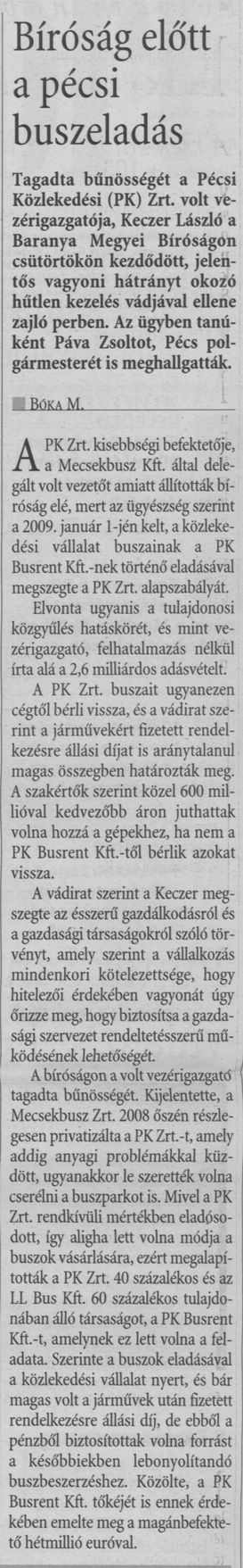 Bíróság előtt a pécsi buszeladás