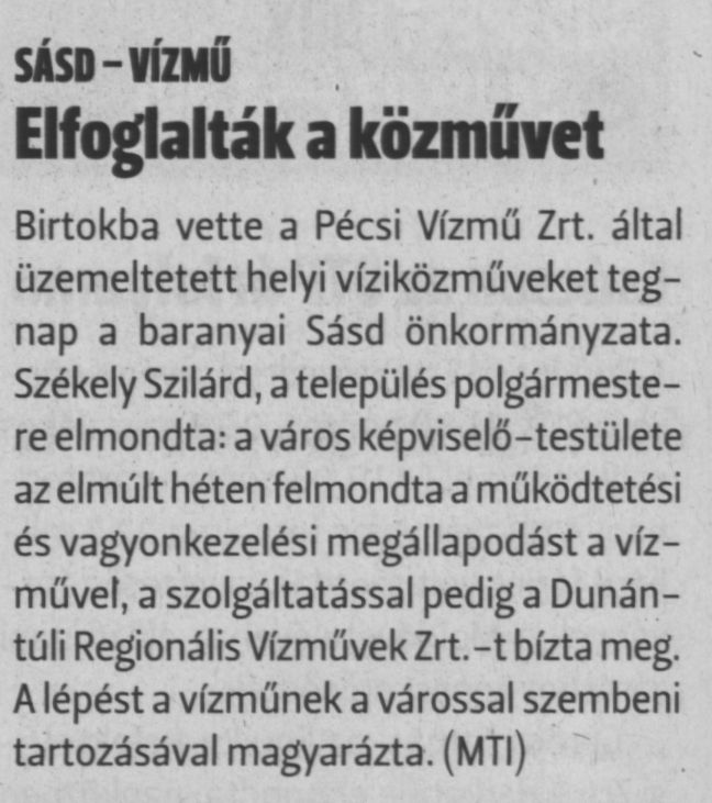 Elfoglaltak a közműveket