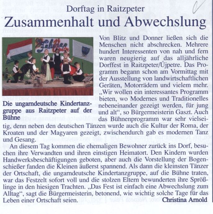 Zusammenhalt und Abwechslung : Dorftag in Raitzpeter