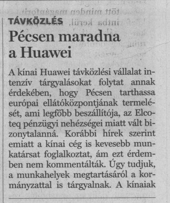 Pécsen maradna a Huawei