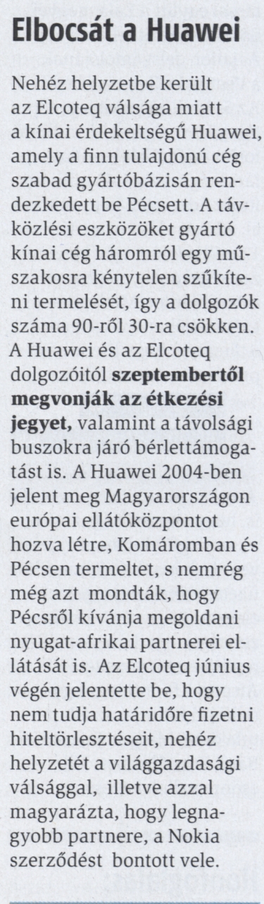 Elbocsát a Huawei