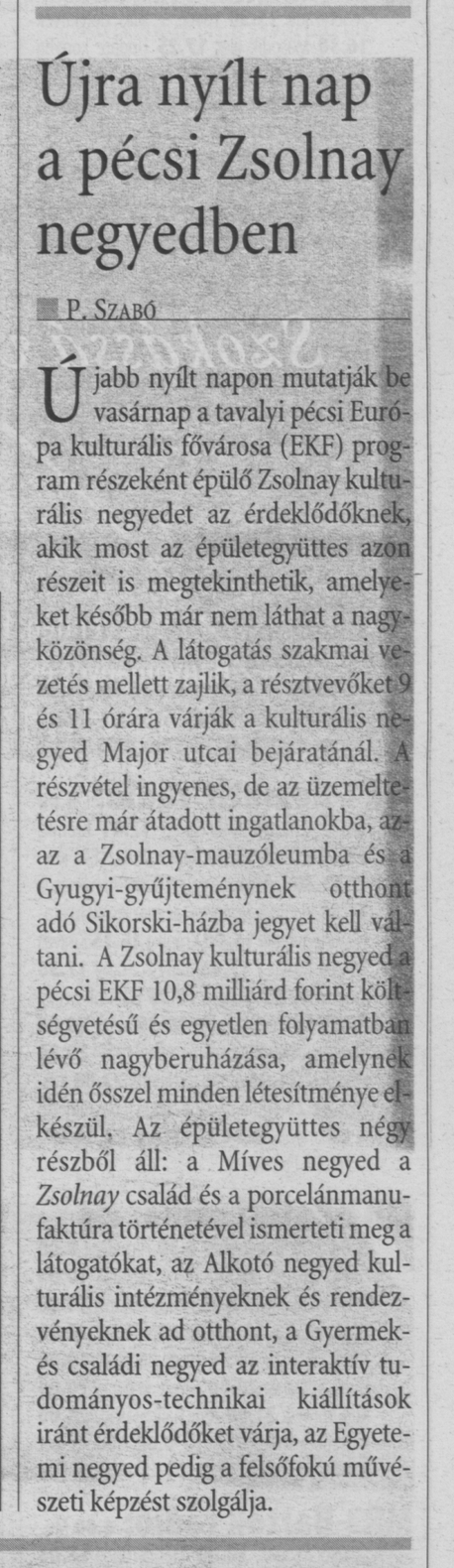 Újra nyílt nap a pécsi Zsolnay negyedben