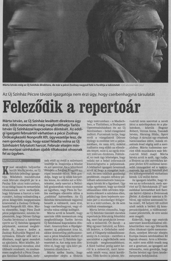 Feleződik a repertoár