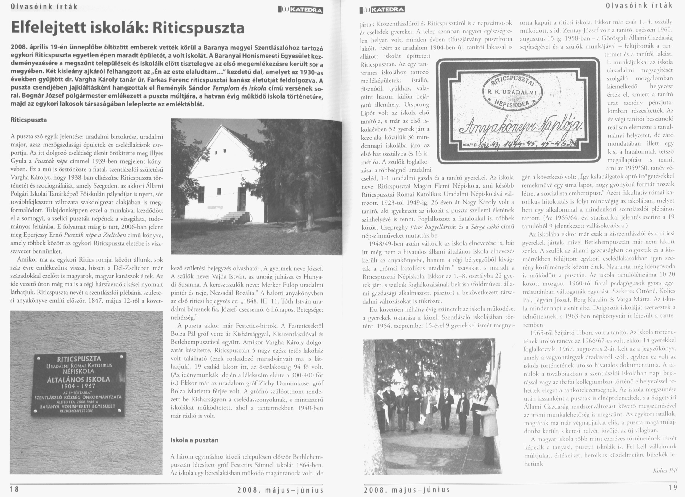 Elfelejtett iskolák Riticspuszta