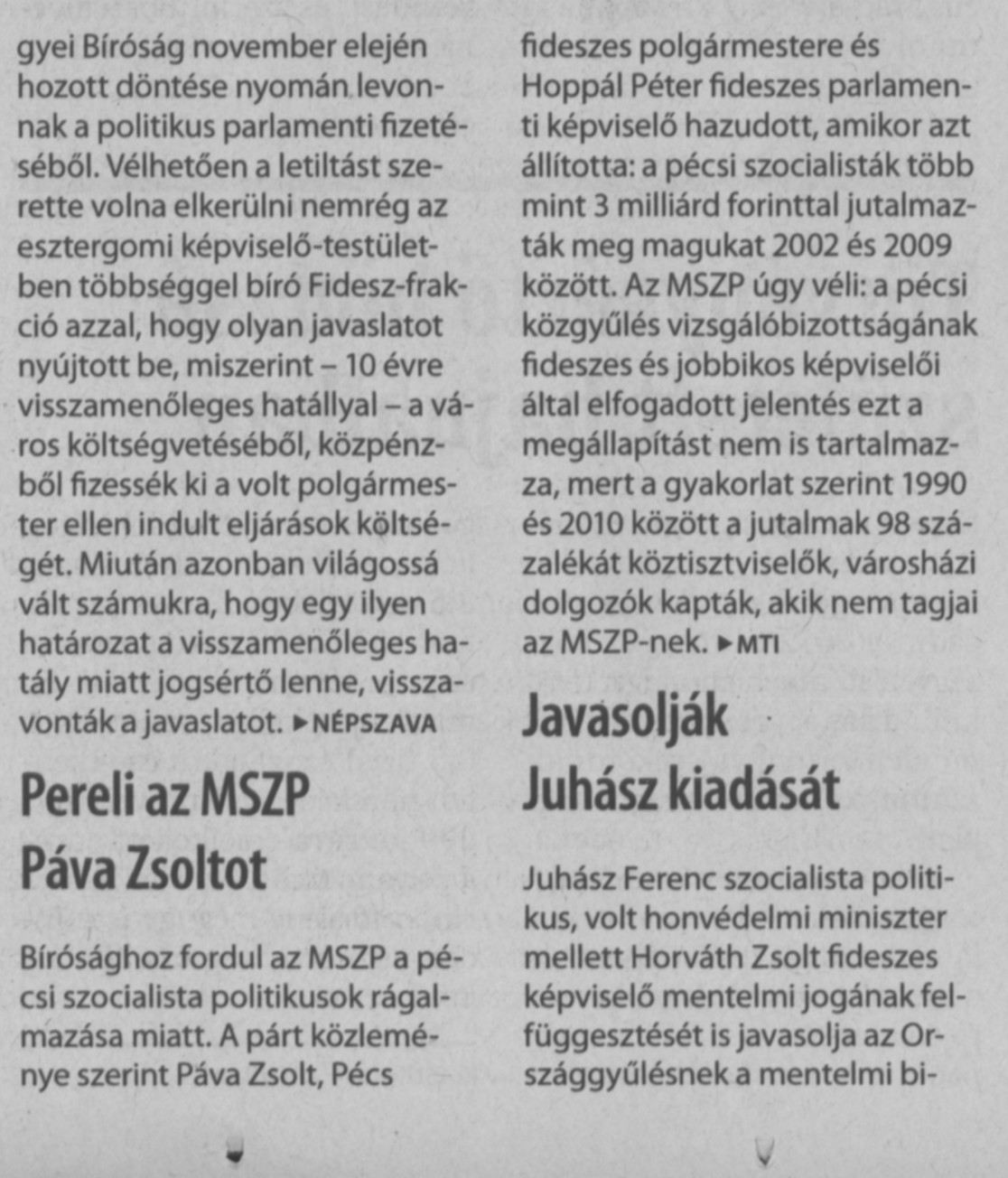 Pereli az MSZP Páva Zsoltot