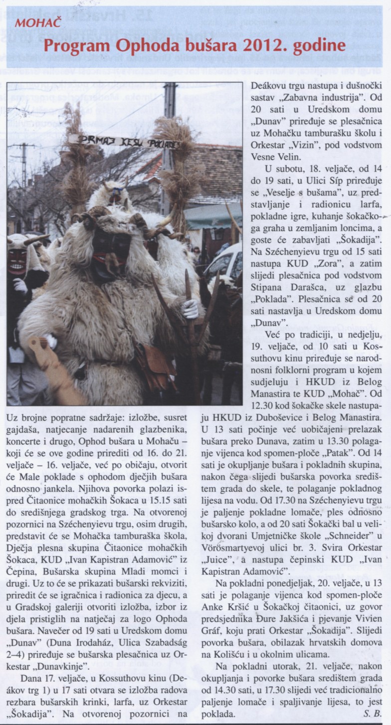 Program Ophoda bušara 2012. godine
