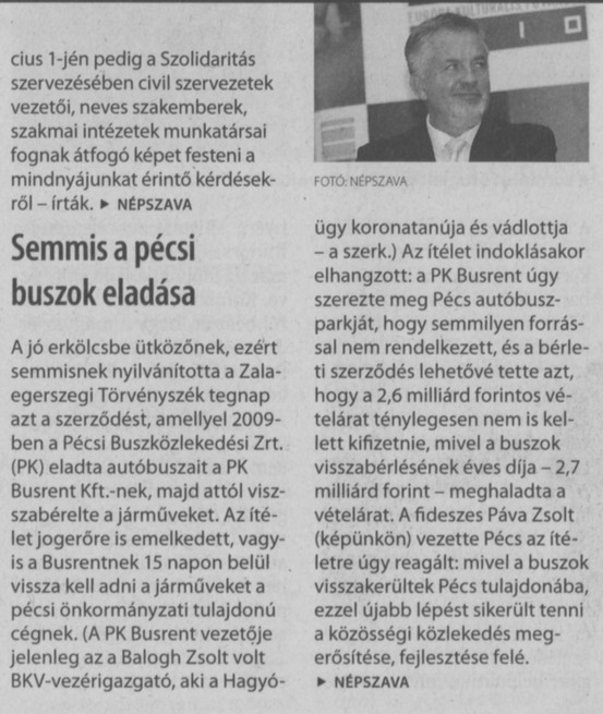 Semmis a pécsi buszok eladása