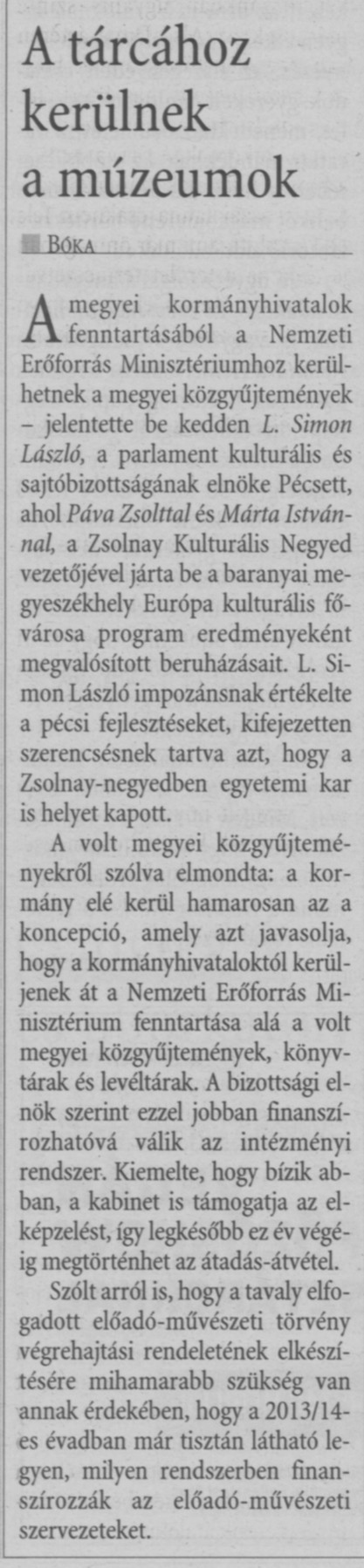 A tárcához kerülnek a múzeumok