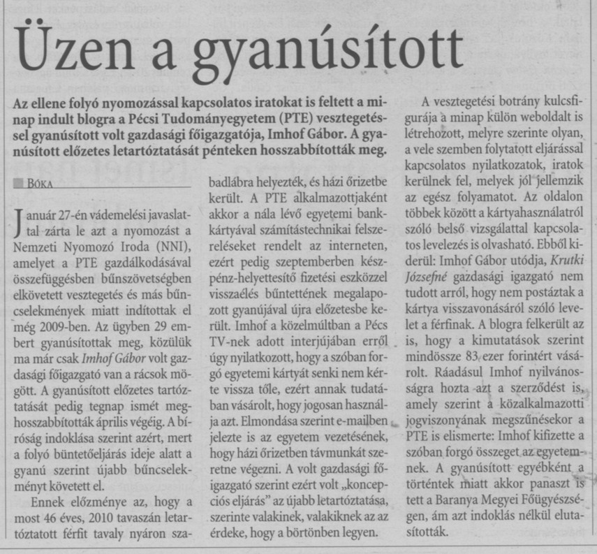 Üzen a gyanúsított