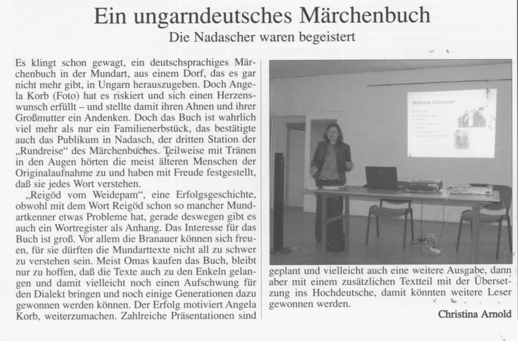 Ein ungarndeutsches Märchenbuch Die Nadascher waren begeistert