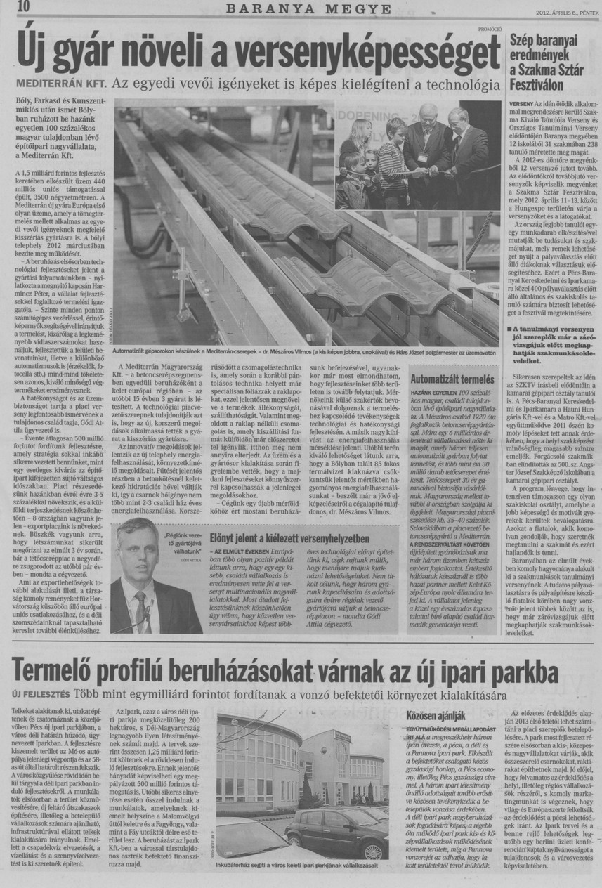 Új gyár növeli a versenyképességet
